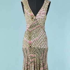 Just Cavalli Printed Draped Jersey Dress – IT 40 (Fits US 4–6)